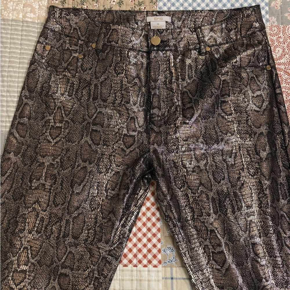 Eric Metallic Snakeskin Print Pants 🐍 👖